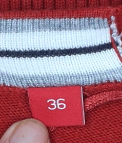 s.Oliver Women's Red Cardigan Size 10 Viscose Cotton Knit