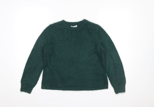 H&M Women's Green XS Crew Neck Long Sleeve Pullover Jumper