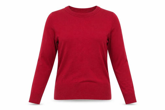 Wallis Women Red Crew Neck Knit Jumper Size 8 Long Sleeve