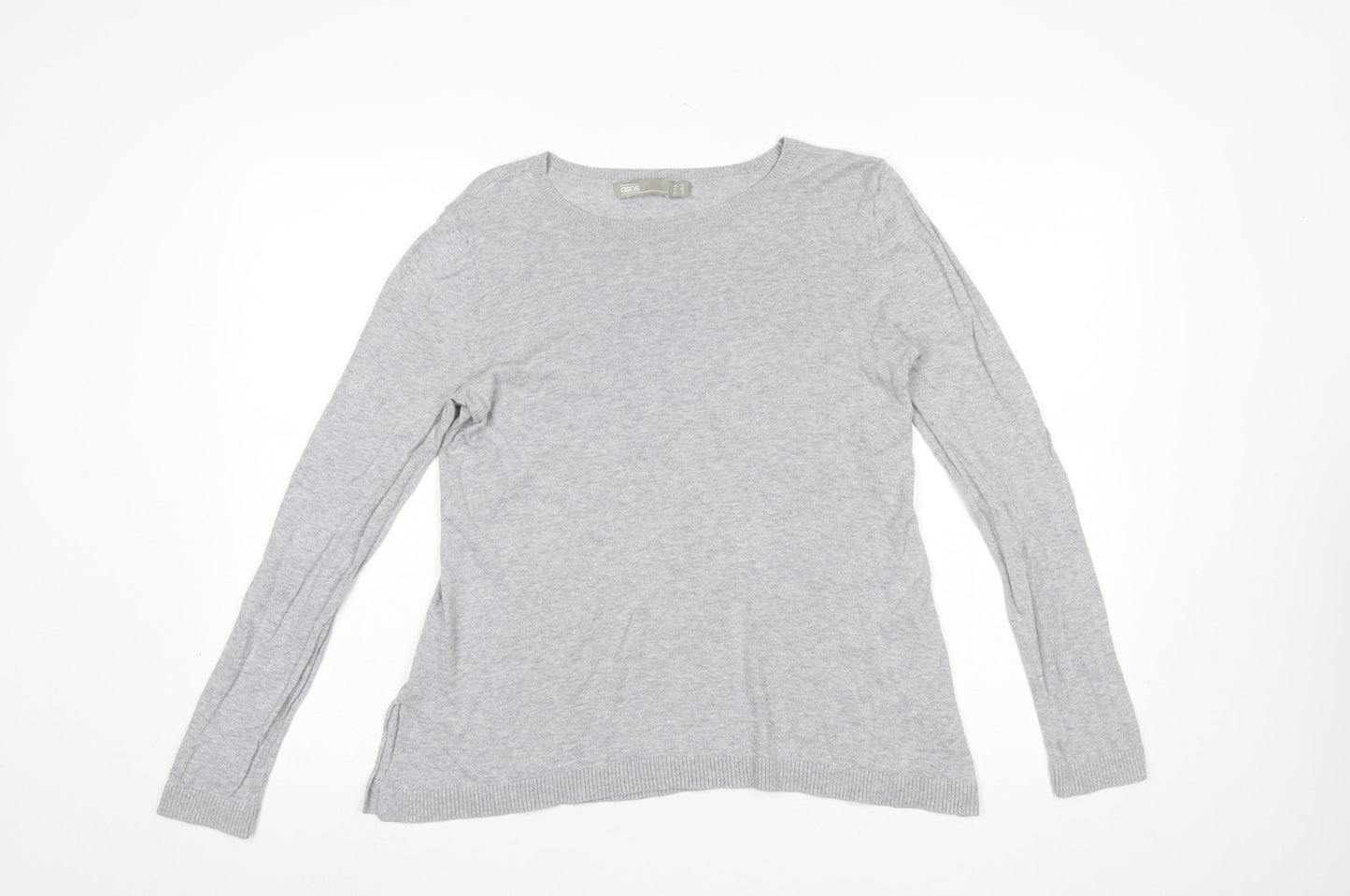 ASOS Women Grey Pullover Jumper UK 10 Long Sleeve Star Detail