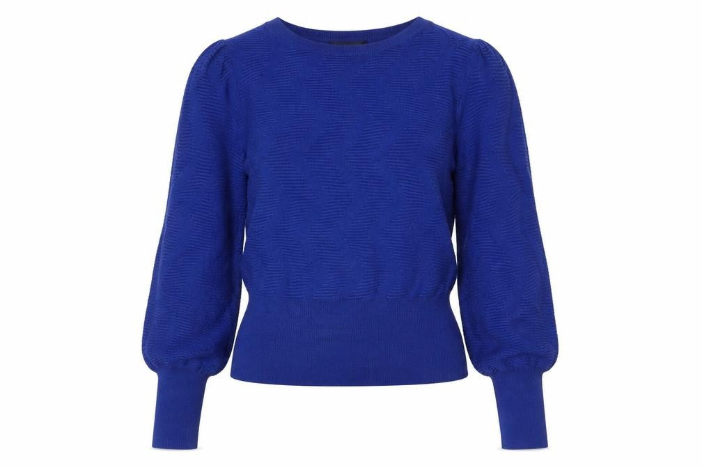 Marks & Spencer Women's Blue Puff Sleeve Knit Jumper M