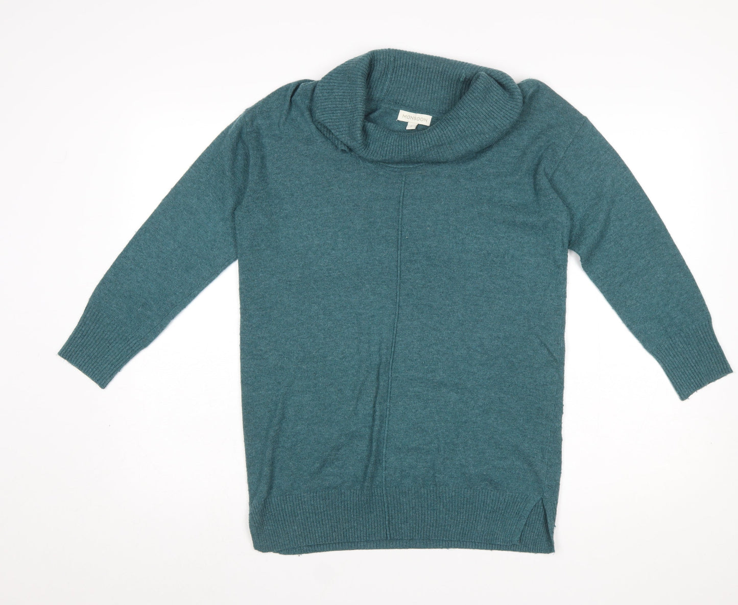 Monsoon Women’s Green Cowl Neck Wool Blend Long Sleeve Jumper Size S