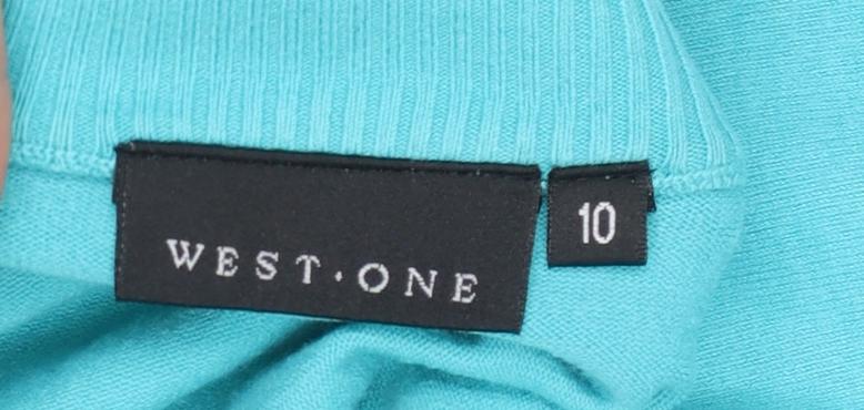 WEST ONE Women's Blue Boat Neck Cotton Jumper Size 10