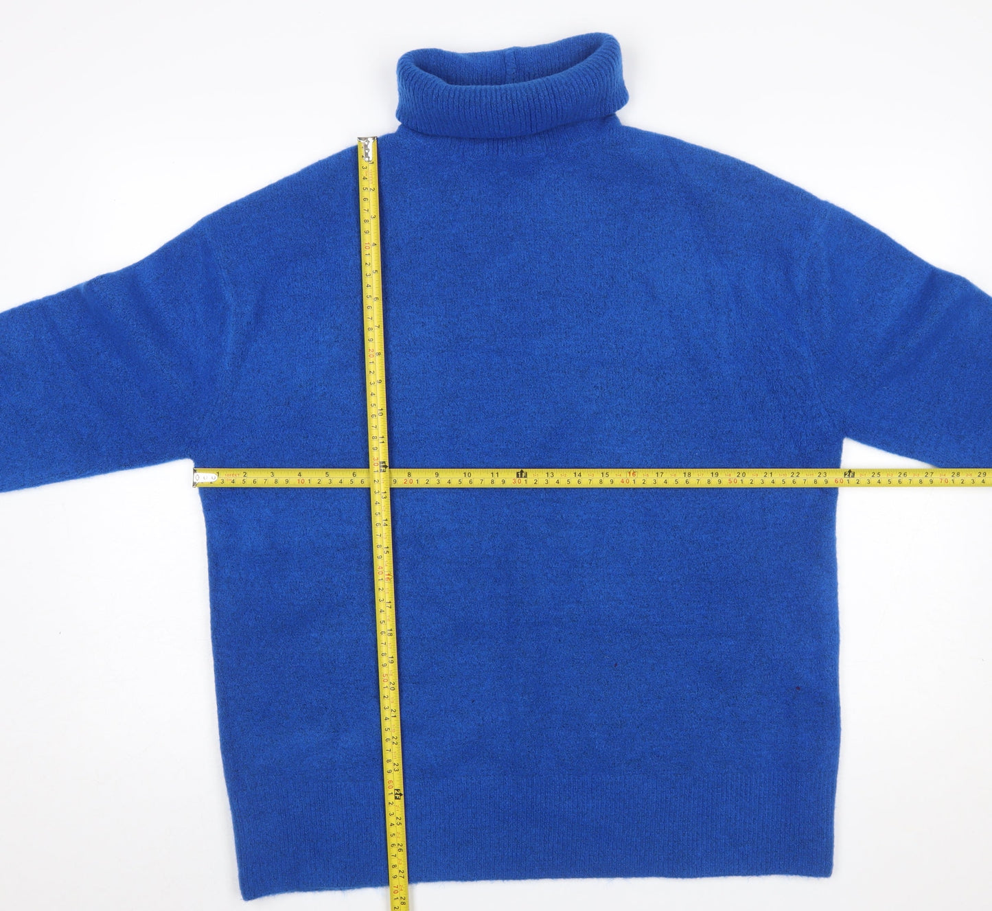 Zara Womens Blue Roll Neck Long Sleeve Pullover Jumper Size S