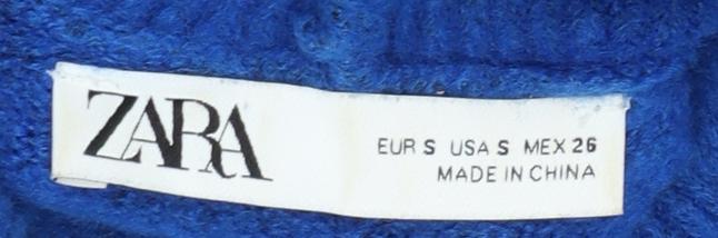Zara Womens Blue Roll Neck Long Sleeve Pullover Jumper Size S