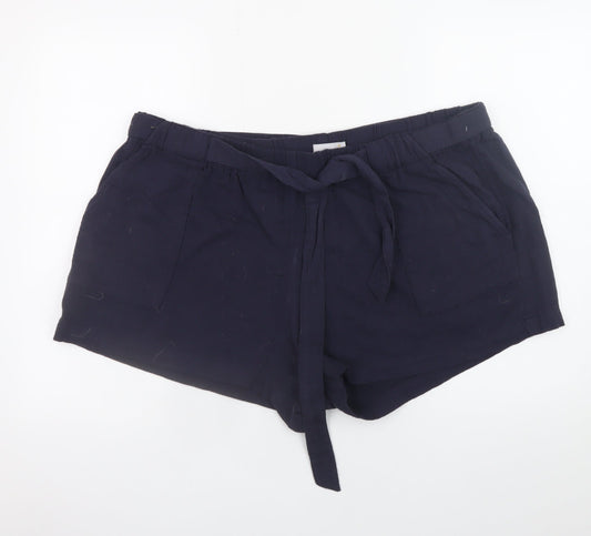 Marks and Spencer Women’s Black Cotton Paperbag Shorts Size 22