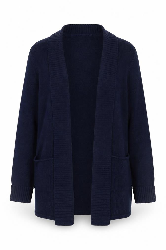 Tahari Women's Navy Blue Medium Open Front Cardigan Knit Jumper