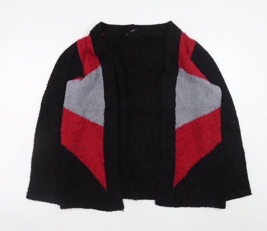 Next Womens Black Red Grey Geometric Cardigan Small Knitwear