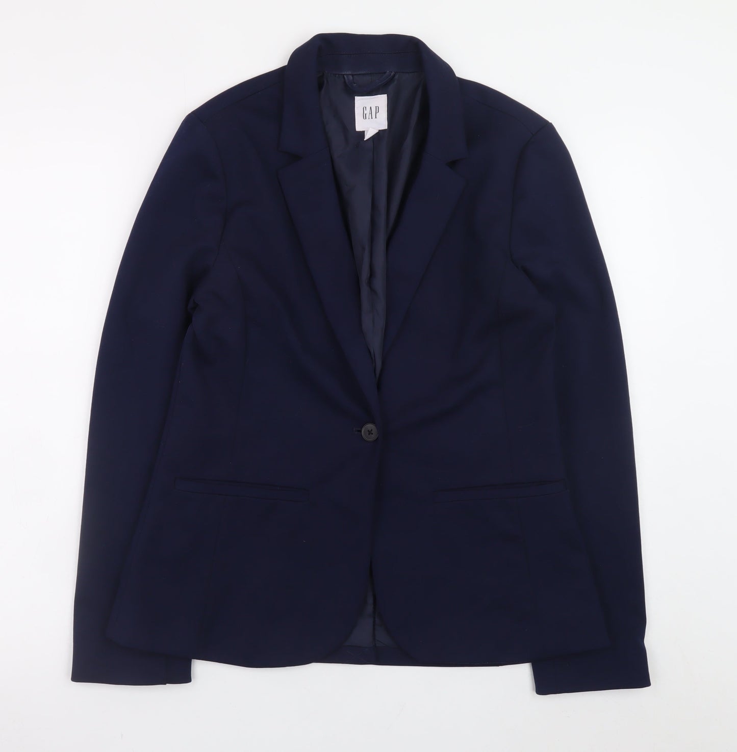 GAP Women's Navy Blue Blazer Jacket Size 10 Slim Fit Single-Breasted