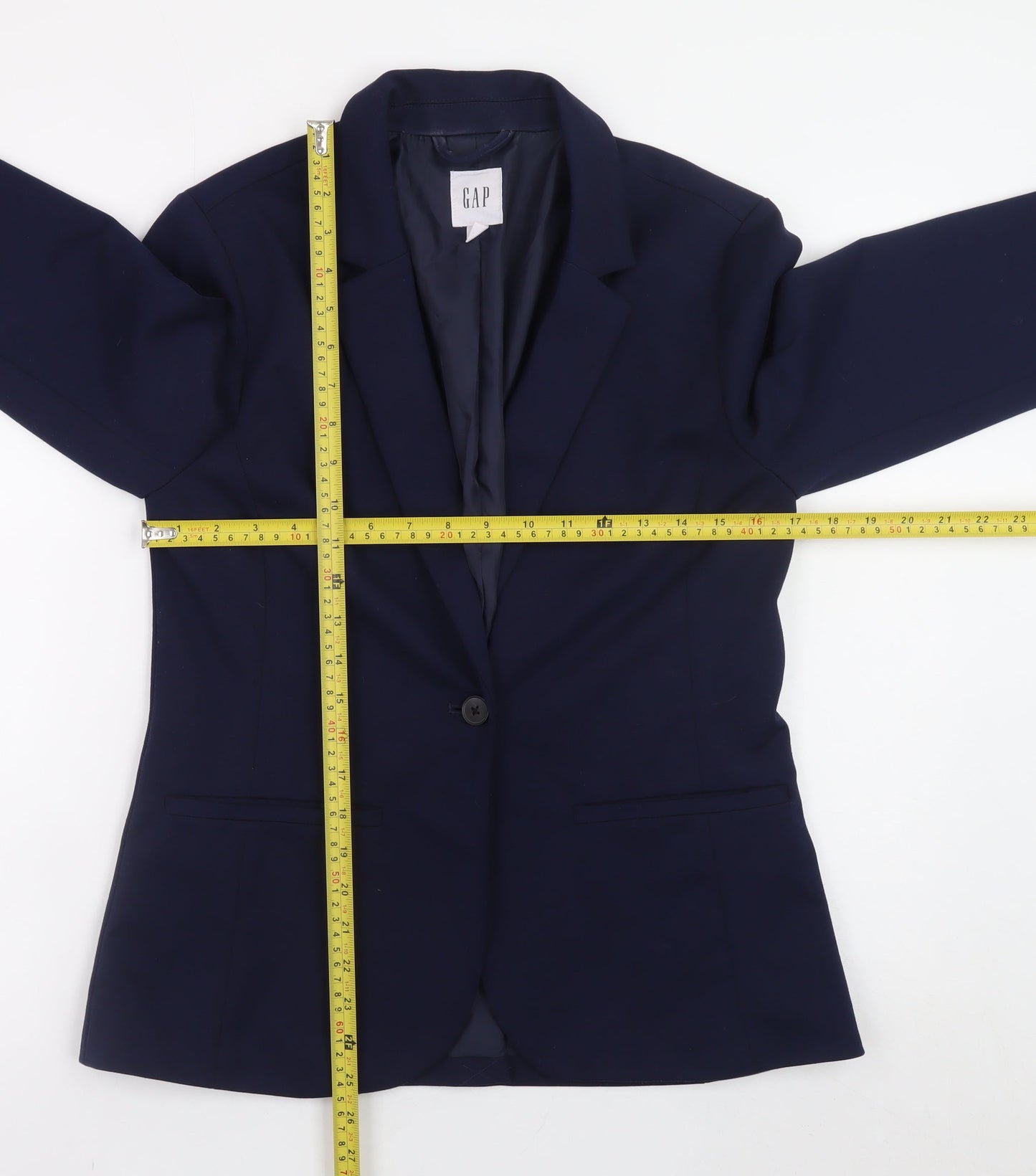 GAP Women's Navy Blue Blazer Jacket Size 10 Slim Fit Single-Breasted