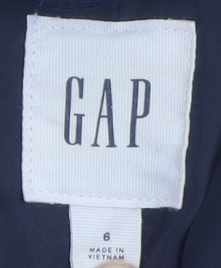 GAP Women's Navy Blue Blazer Jacket Size 10 Slim Fit Single-Breasted