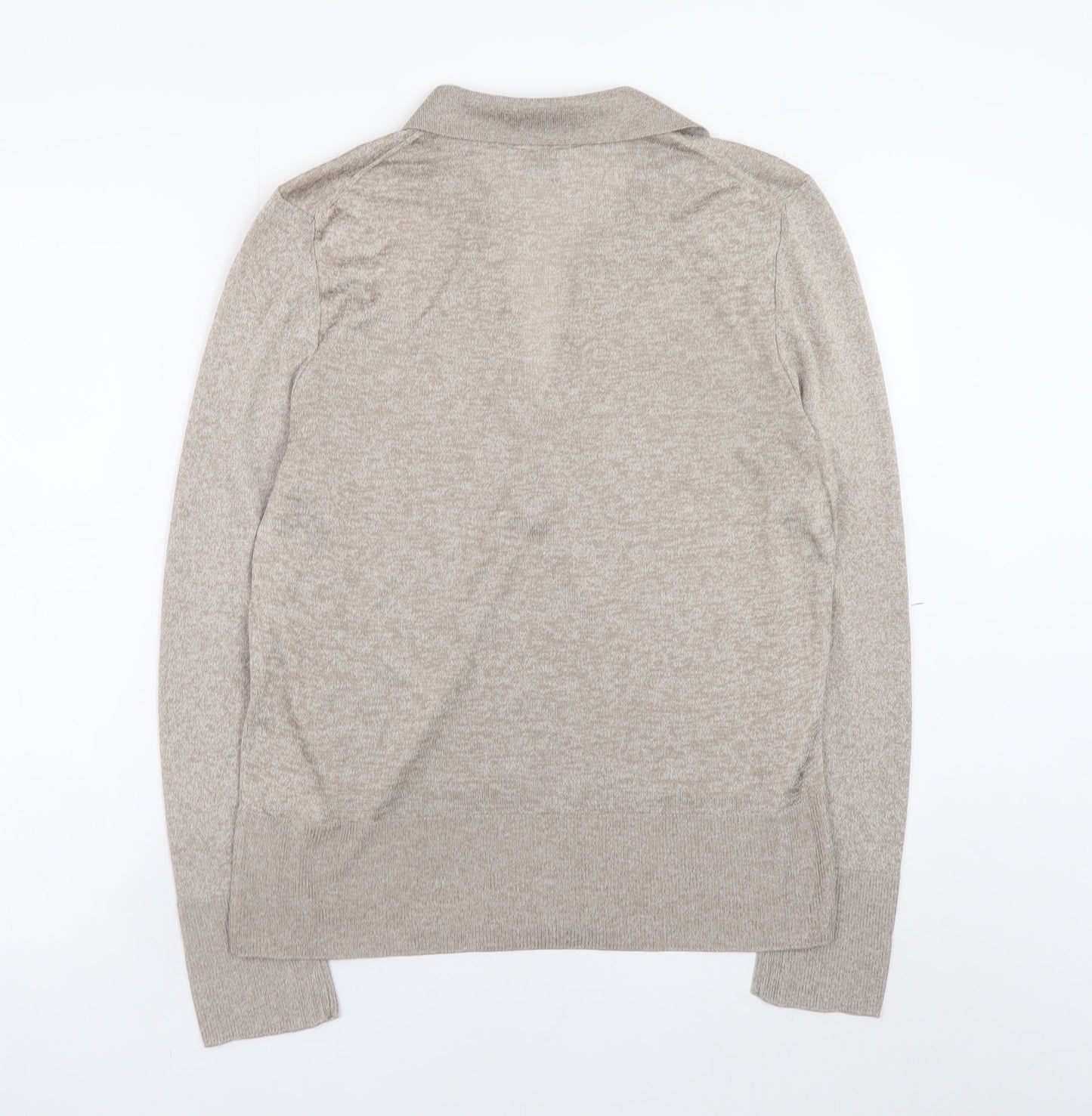 Primark Women Beige Collared Henley Jumper XL Lightweight Knit