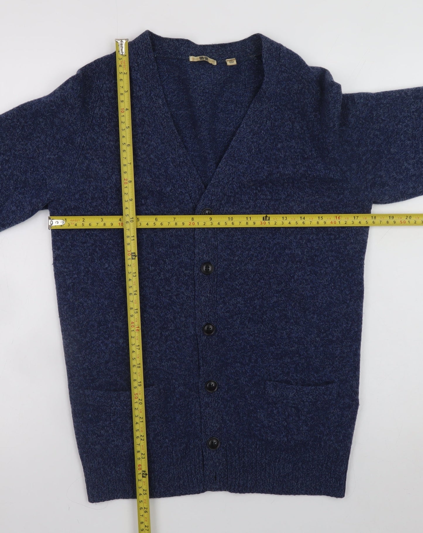 Uniqlo Women’s Blue Wool V-Neck Cardigan XS Knit