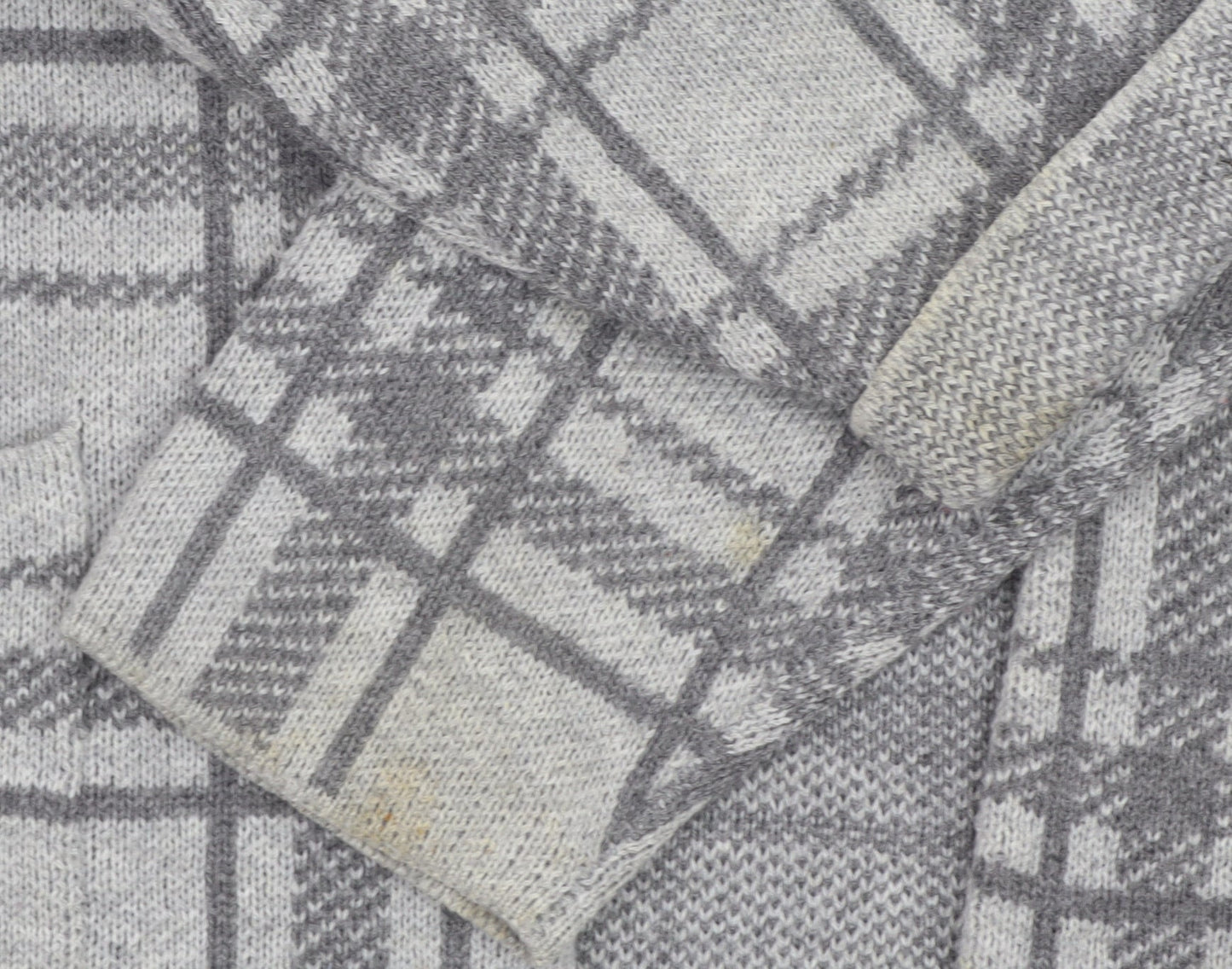 Maine New England Women’s Grey Checked Open Knit Cardigan Size 20