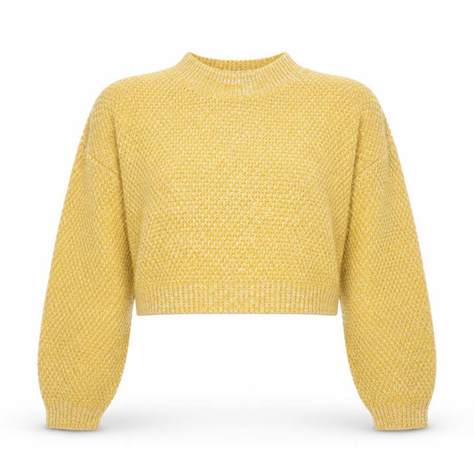 Boohoo Women Yellow Mock Neck Chunky Knit Pullover Jumper Size L