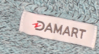 Damart Womens Green Embroidered V-Neck 3/4 Sleeve Jumper L 18/20