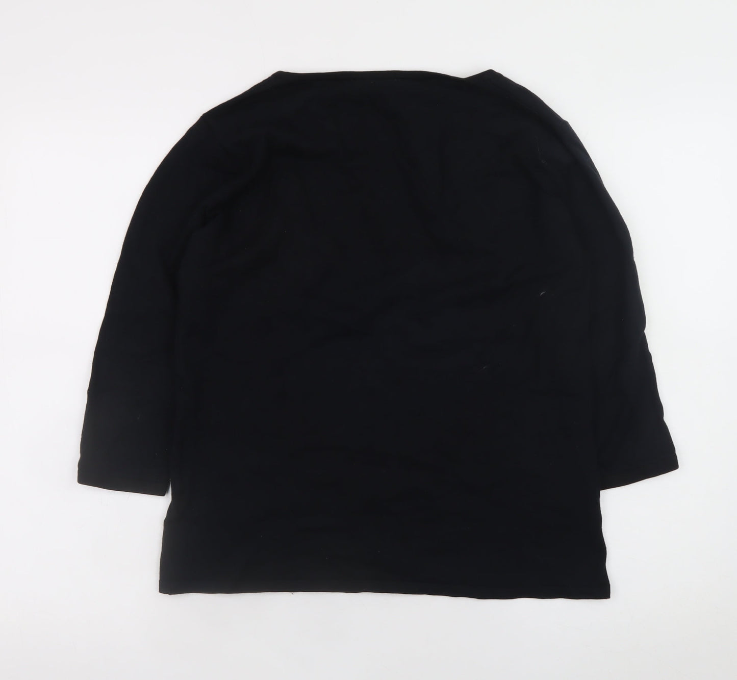 Tigi Wear Womens Black Sequin Scoop Neck Pullover Jumper Size 10/12
