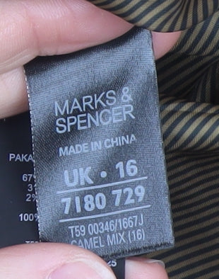 Marks and Spencer Women Beige Blazer UK 16 Classic Formal Jacket