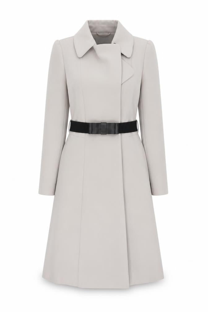 H&M Womens Beige Long Belted Trench Coat Size 10