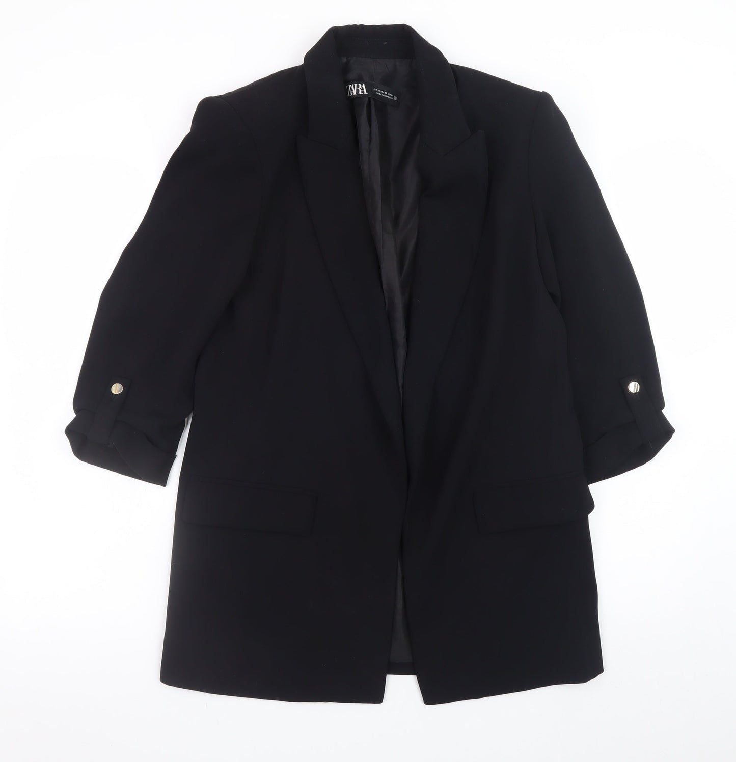 Zara Women's Black XS Classic Mid-Length Blazer Jacket