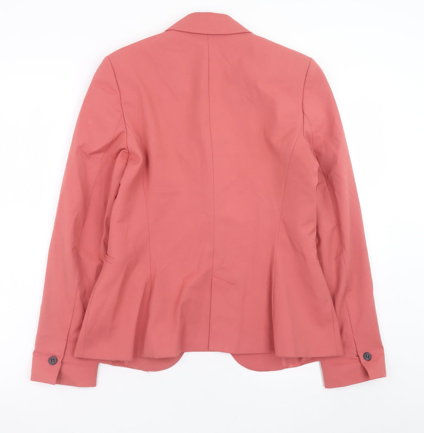 ZARA Women Pink Cotton Blend Single Breasted Blazer Size 8