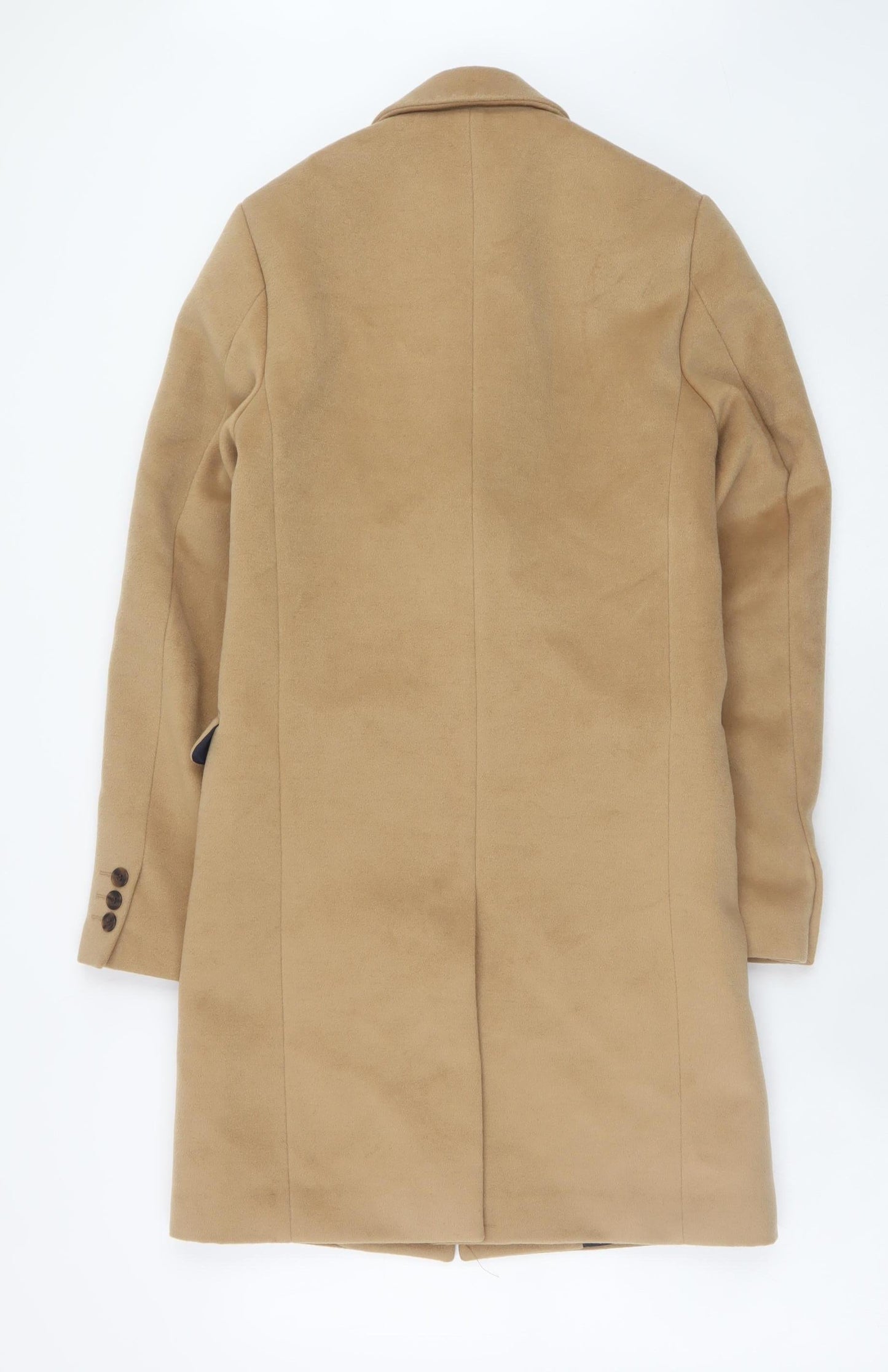River Island Women's Beige Wool Blend Long Overcoat XXS