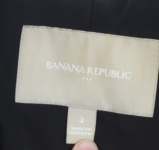 Banana Republic Women's Grey Wool Blend Herringbone Blazer Size 6