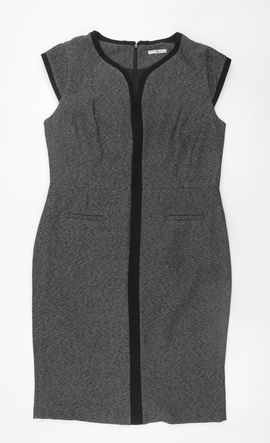Tu Women’s Grey Sheath Knee Length Dress Size 14 Workwear