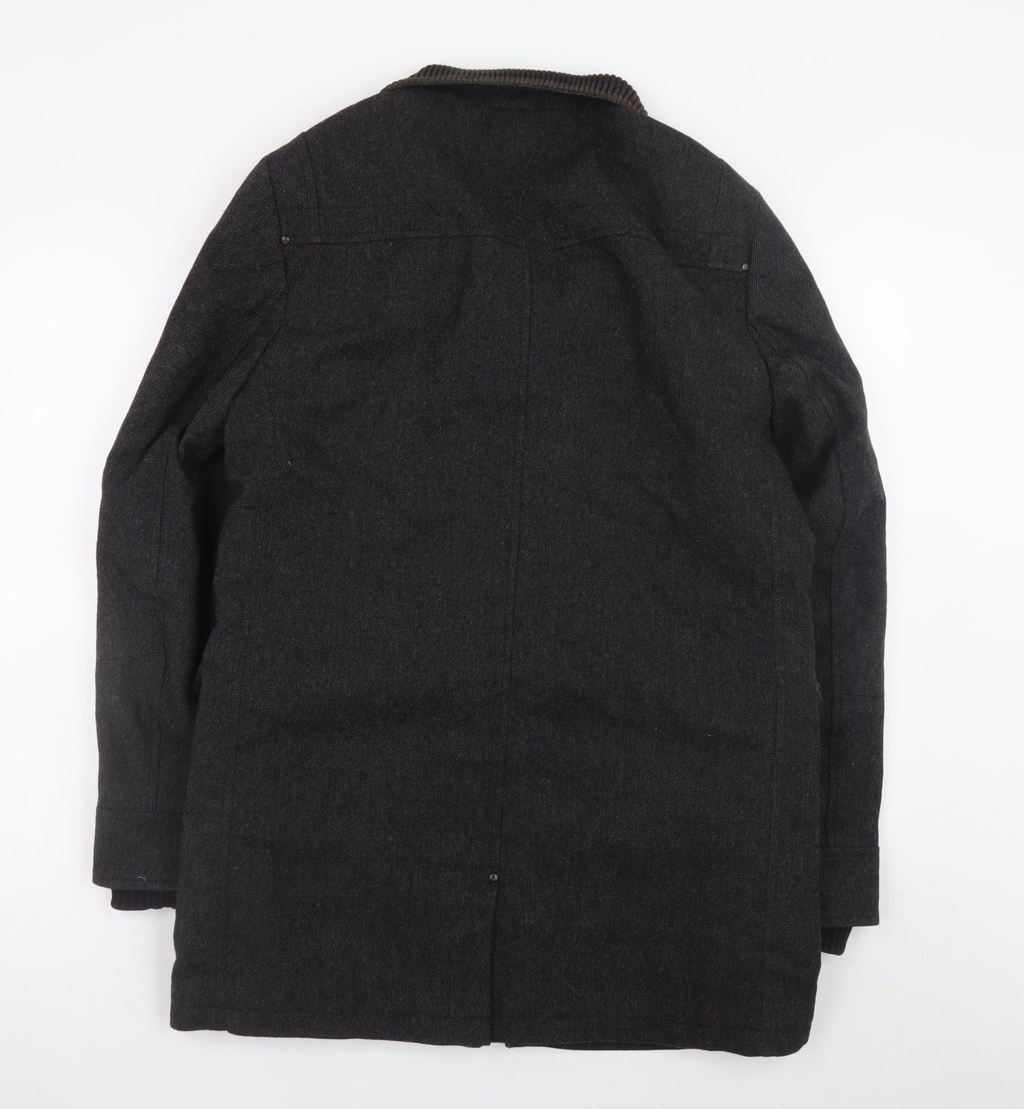 Stanley Adams Men's Black Wool Blend Mid-Length Overcoat M