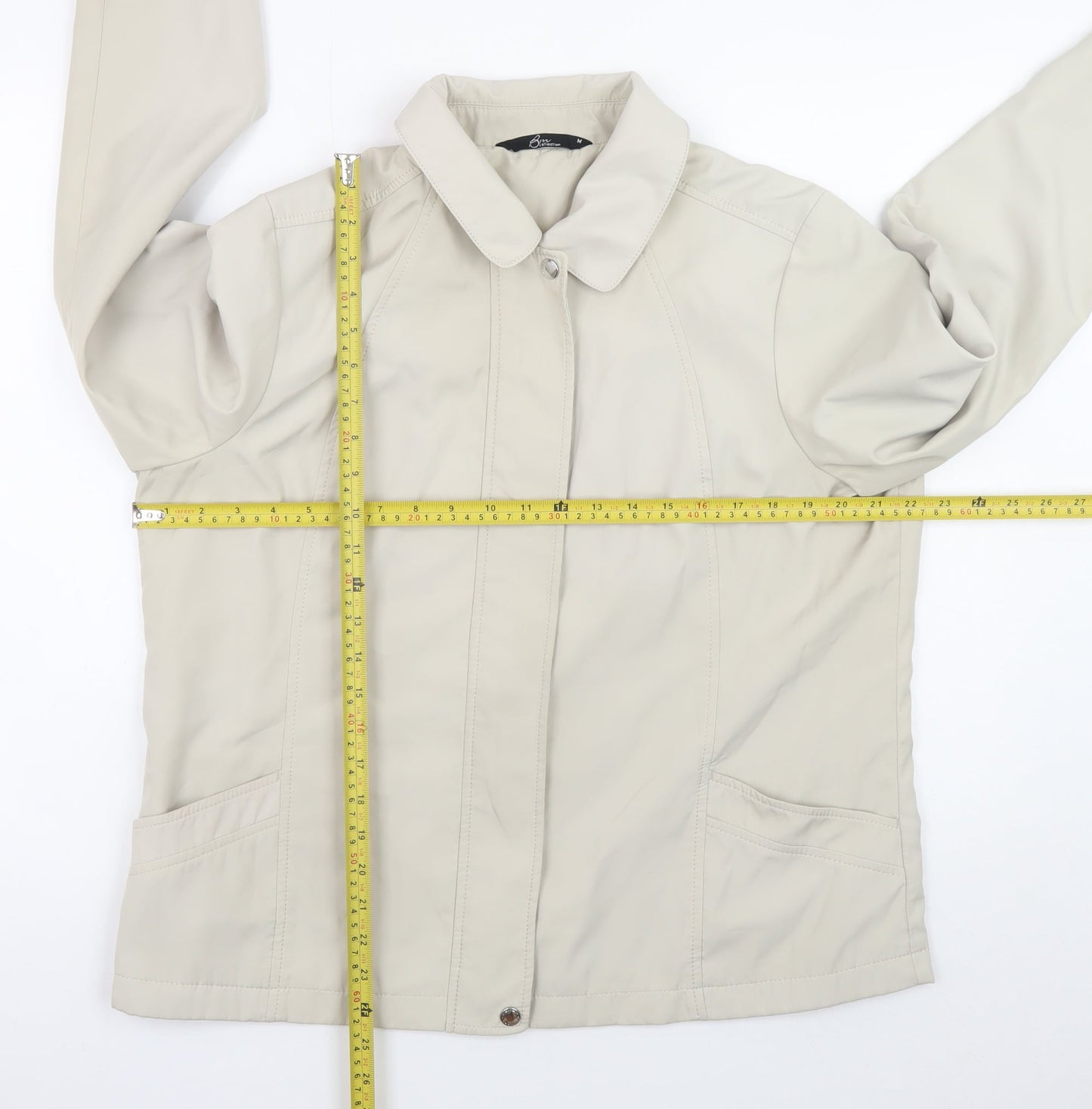 Bm Collection Women's Beige Mid-Length Polyester Jacket Size M