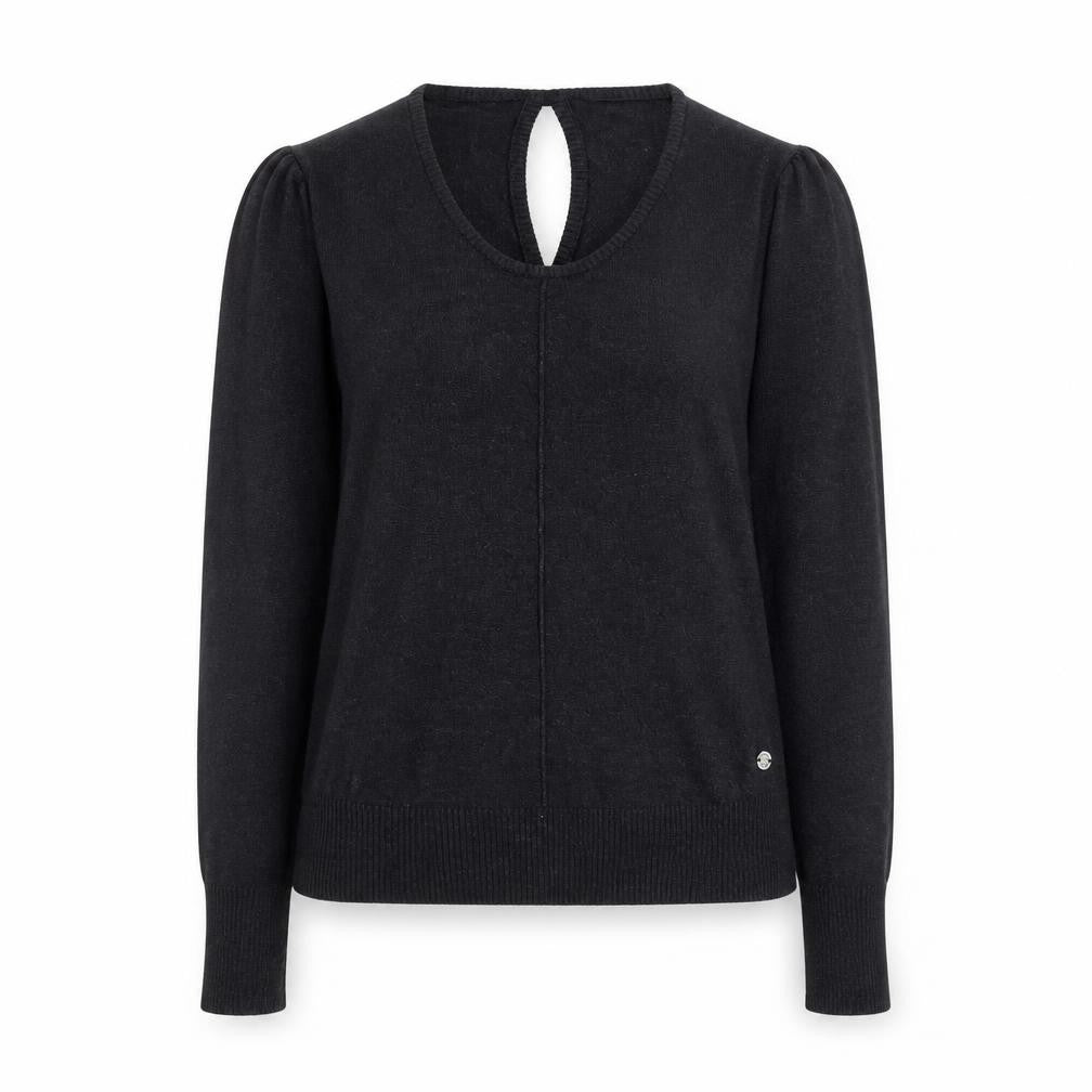 Bench Womens Black L Knit Pullover Jumper Long Sleeve Round Neck