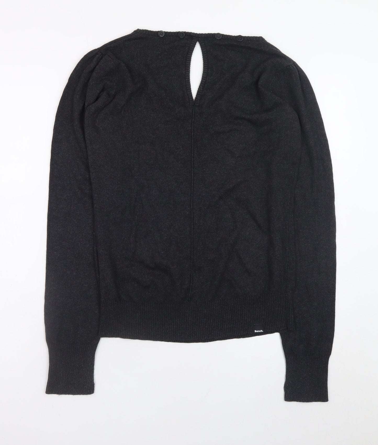 Bench Womens Black L Knit Pullover Jumper Long Sleeve Round Neck