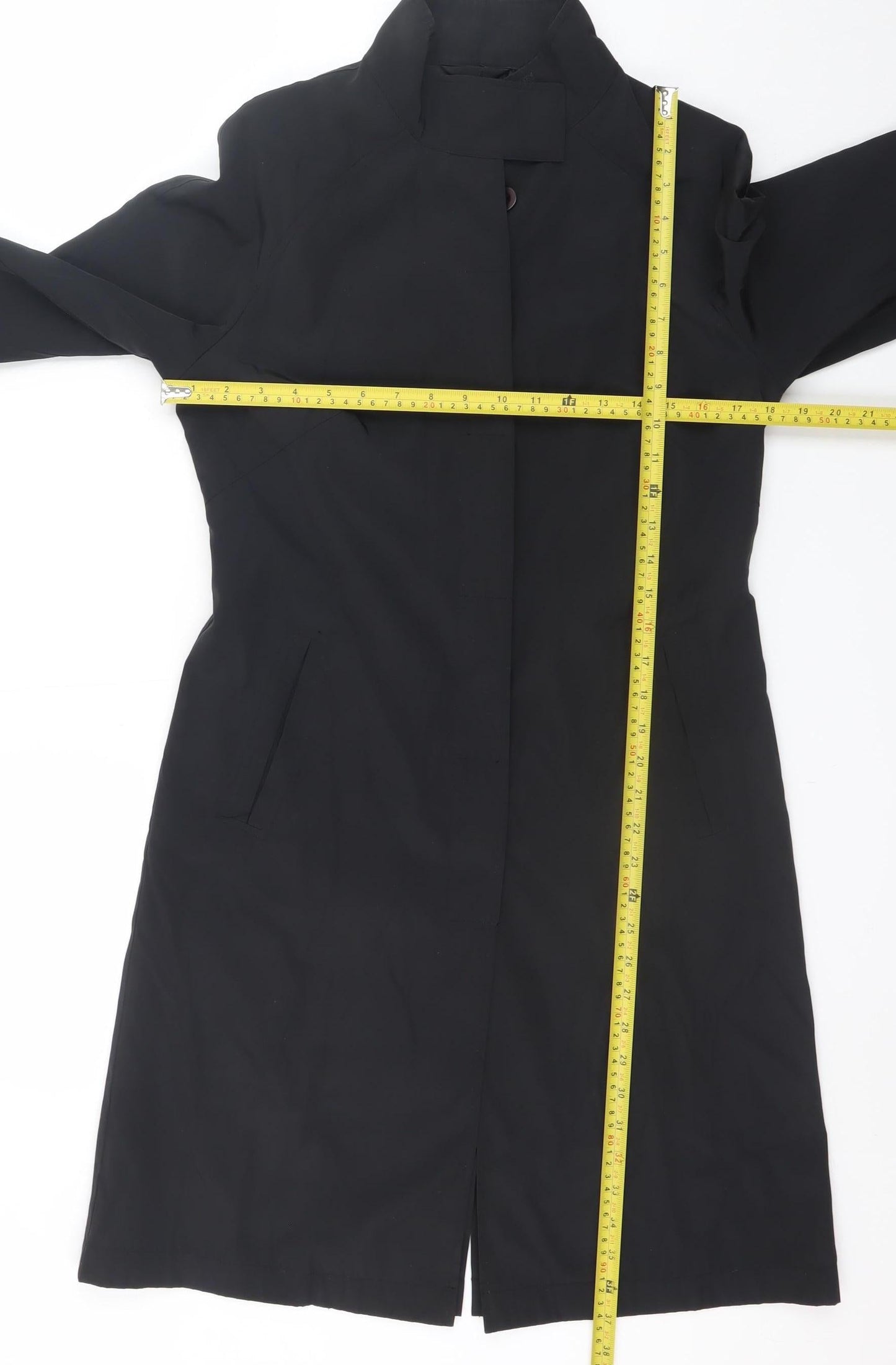 Stark Women’s Black Long Trench Coat Size 10 Classic Style