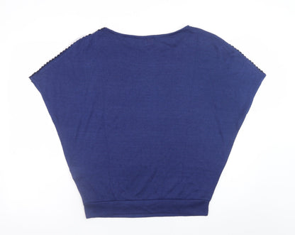 Close-up detail of Only Blue Women's S Sequin Shoulder Short Sleeve Jumper