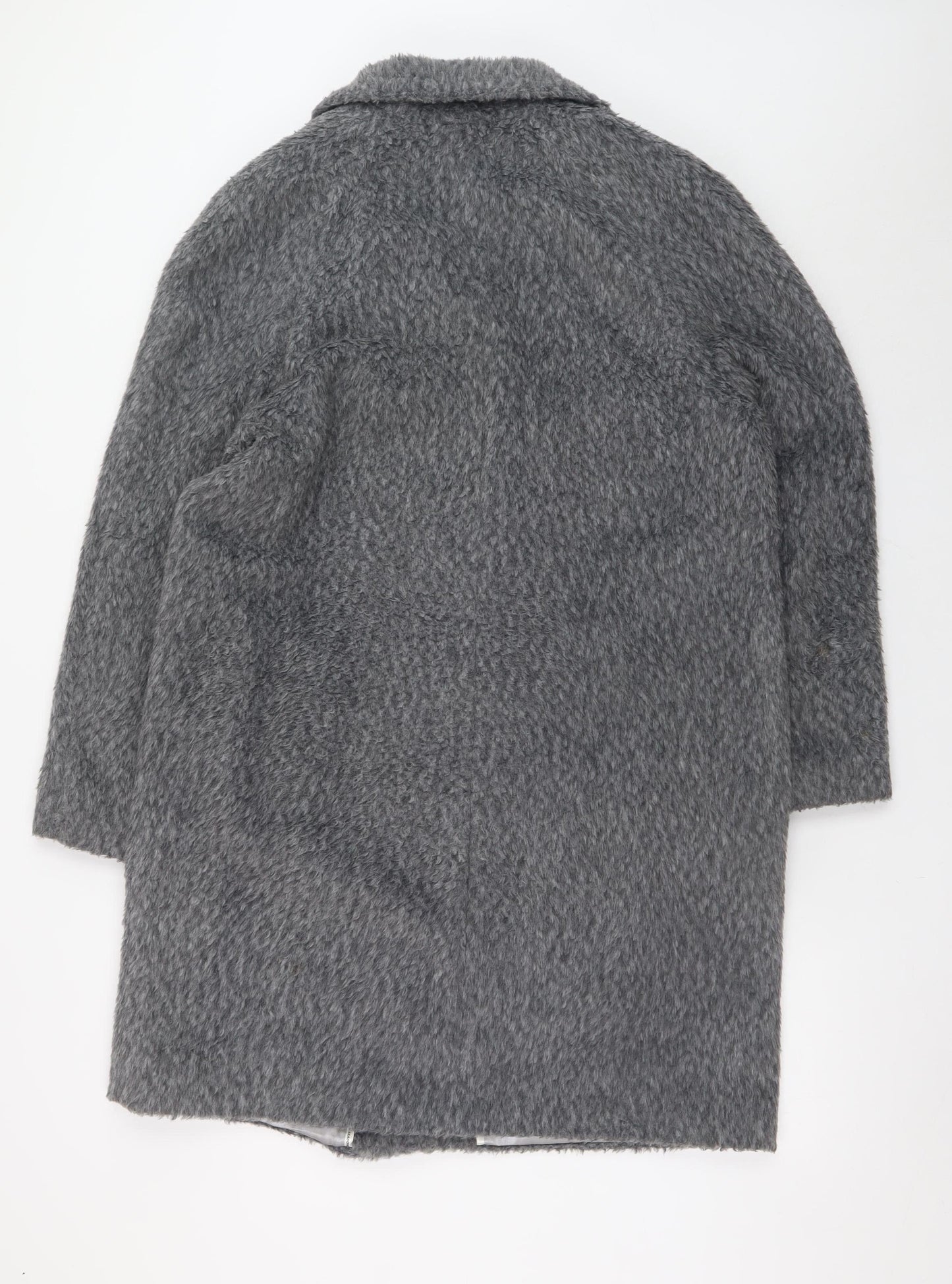 Four Seasons Women’s Grey Wool Look Overcoat Size S Lined Classic Style