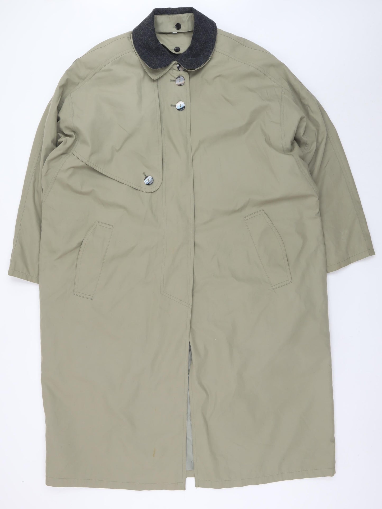 House of Fraser Women's Beige Long Trench Coat Size 14