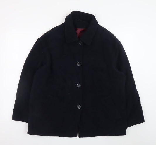 Dorothy Perkins Women's Black Wool Cashmere Blend Overcoat UK 14