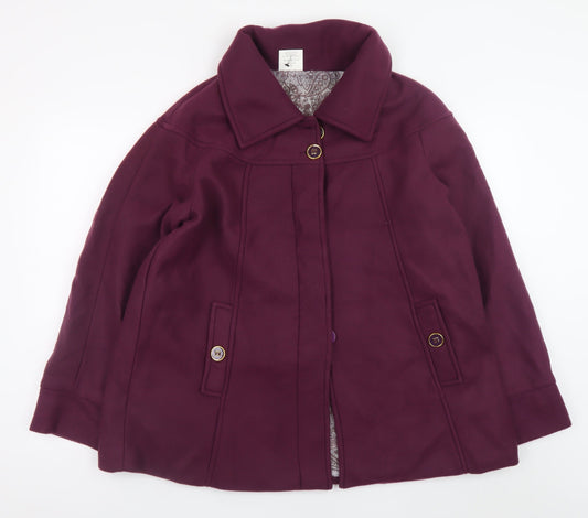 Anne De Lançay Women's Purple Mid-Length Coat UK 14 Classic Style