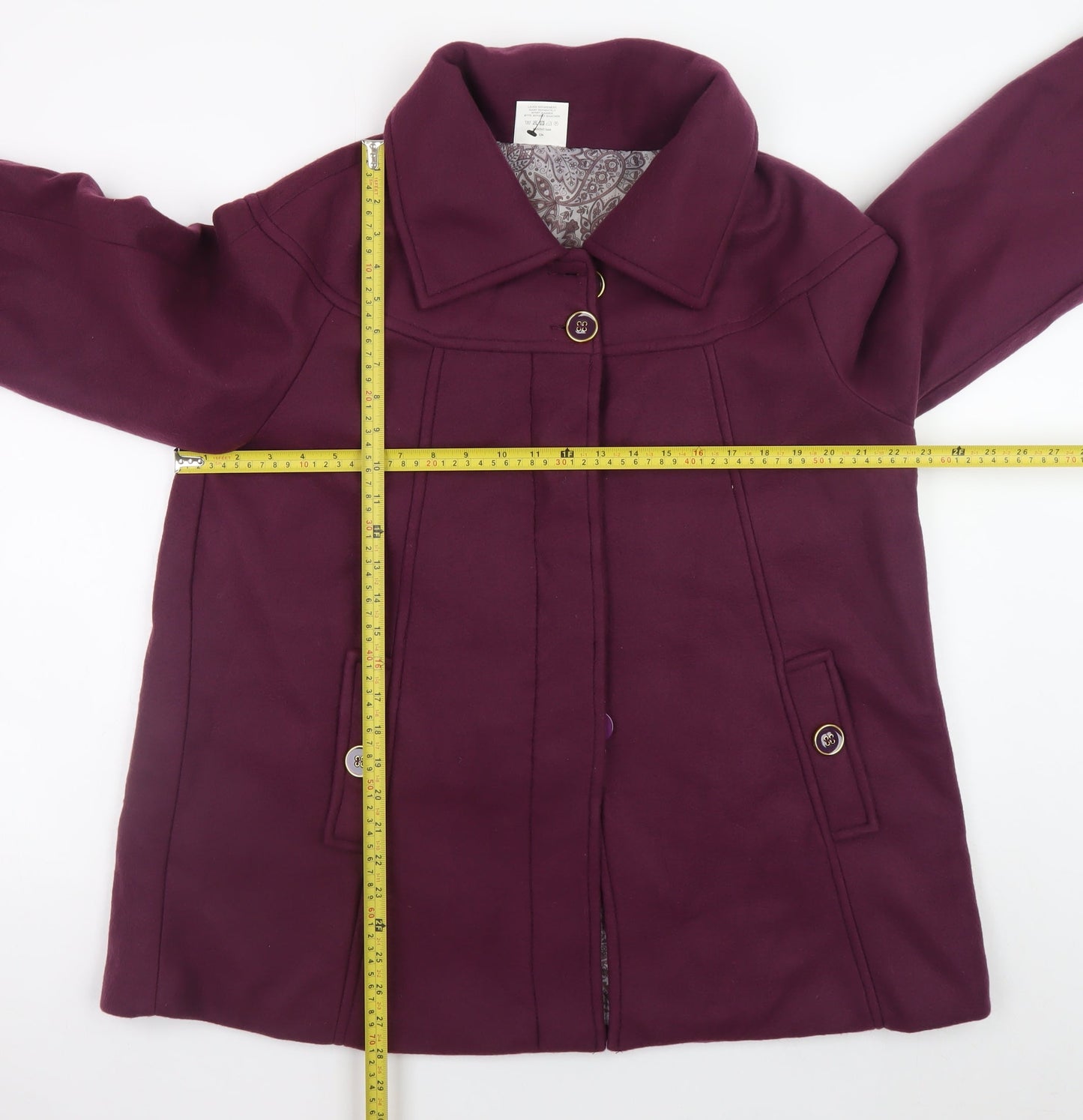 Anne De Lançay Women's Purple Mid-Length Coat UK 14 Classic Style