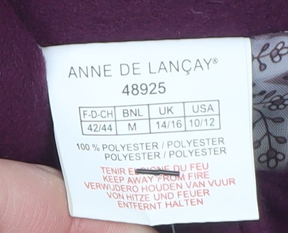Anne De Lançay Women's Purple Mid-Length Coat UK 14 Classic Style