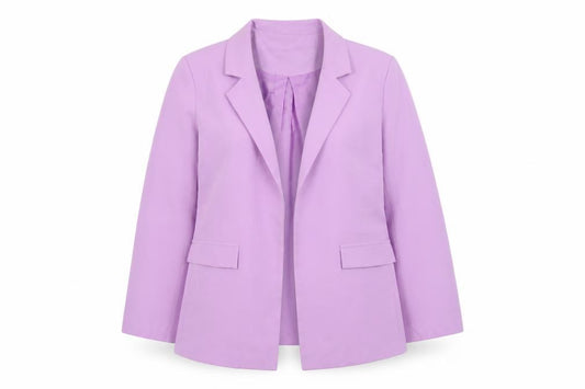New Look Women Purple Blazer UK 14 Mid-Length Lined Jacket