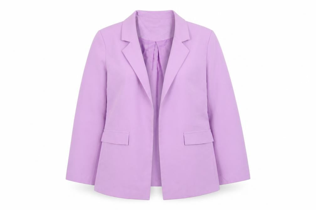 New Look Women Purple Blazer UK 14 Mid-Length Lined Jacket