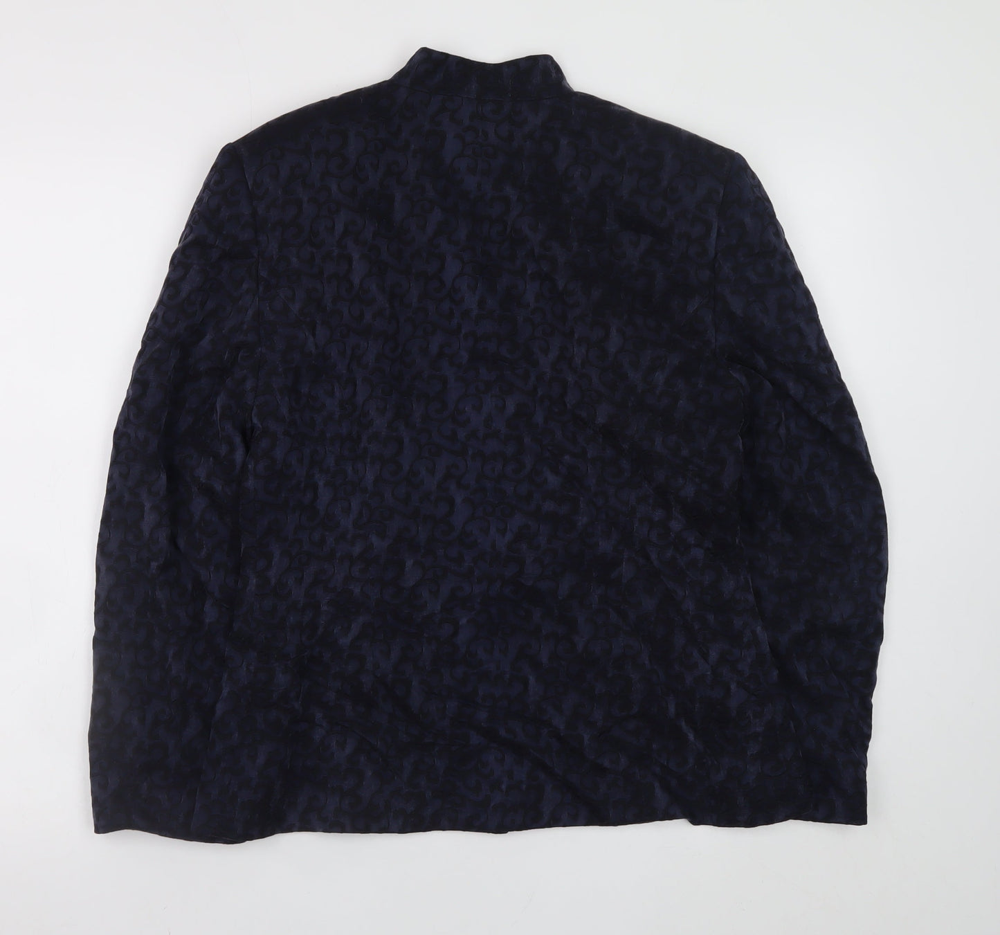 JFW Collection Women's Blue Velvet Button Blazer Size 12