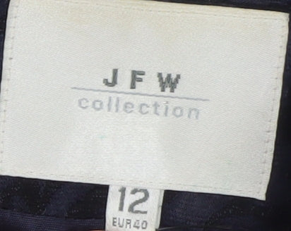 JFW Collection Women's Blue Velvet Button Blazer Size 12