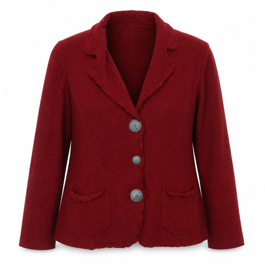 Frank Walder Women’s Red Wool Blend Blazer Jacket Size 18