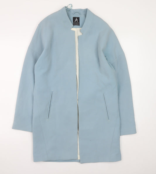 Atmosphere Women Blue Long Overcoat Size 8 Classic Lightweight