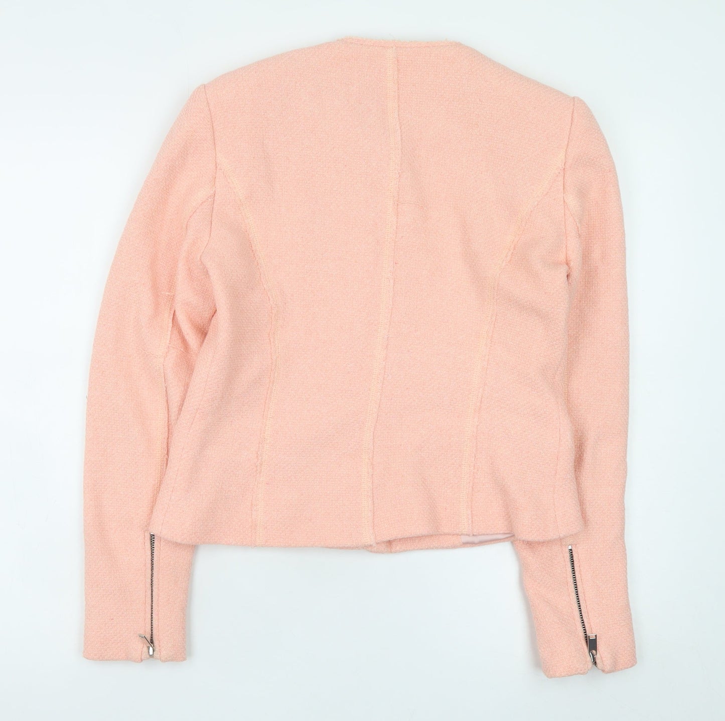 Zara Woman Pink Wool Blend Short Biker Jacket Women’s Size 12