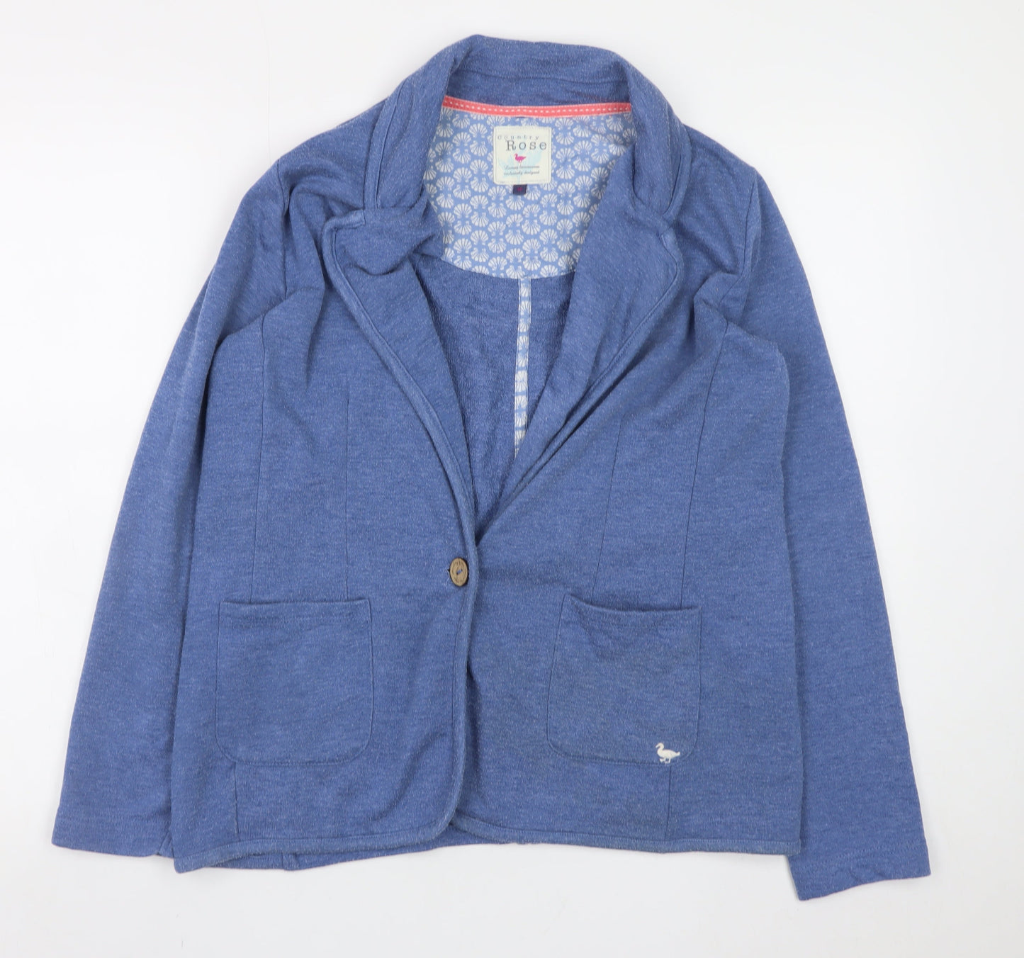 Country Rose Women Blue Size 12 Jersey Blazer Jacket