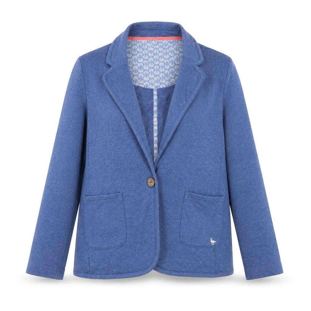 Country Rose Women Blue Size 12 Jersey Blazer Jacket