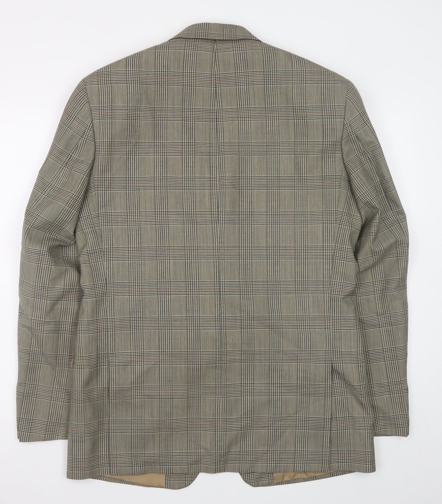 Canda Men's Brown Check Wool Blazer 38in Classic Fit Mid-Length